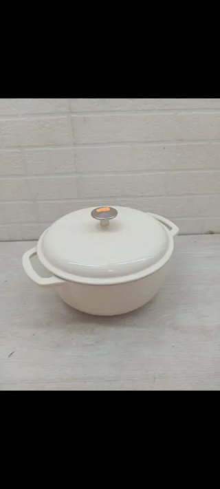 Cazuela Hierro Fundido Esmaltado Blanco