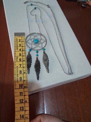 Colgante Agatha Plata Atrapasueños Turquesa