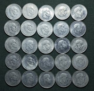 25 MONEDAS 50 CÉNTIMOS ESTADO ESPAÑOL FRANCO 1966