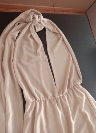 Vestido largo fiesta/novia beige