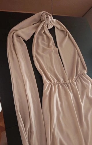 Vestido largo fiesta/novia beige