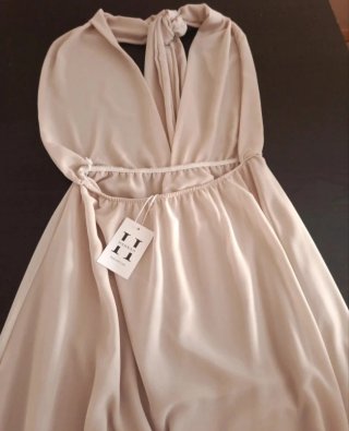 Vestido largo fiesta/novia beige