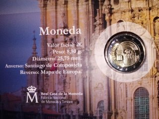 Moneda 2 euros Santiago Compostela 2018