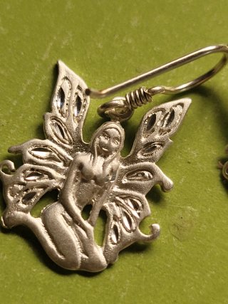 Pendientes mujer hada plata