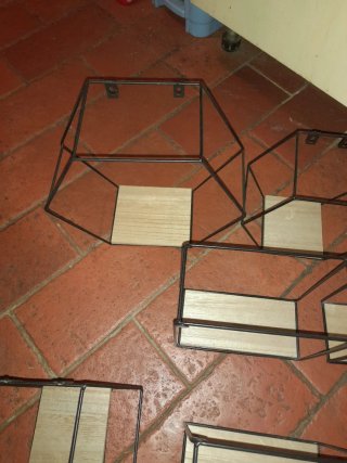 9 mensole cubotti metallo e legno