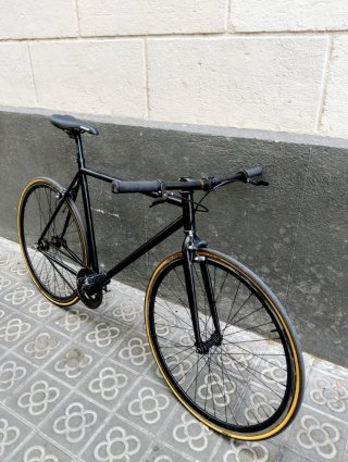 Bicicleta carretera urbana Fixie fixed Negra