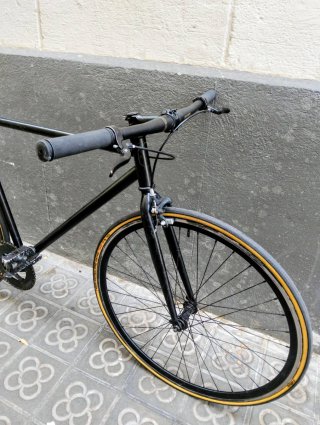 Bicicleta carretera urbana Fixie fixed Negra