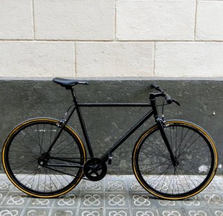 Bicicleta carretera urbana Fixie fixed Negra