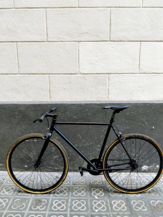 Bicicleta carretera urbana Fixie fixed Negra