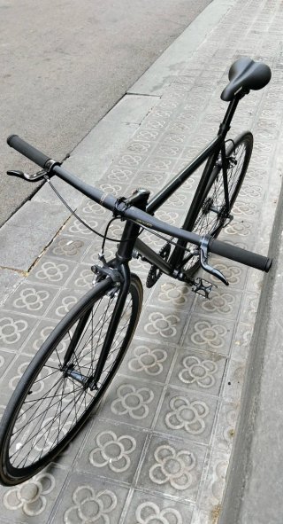 Bicicleta carretera urbana Fixie fixed Negra