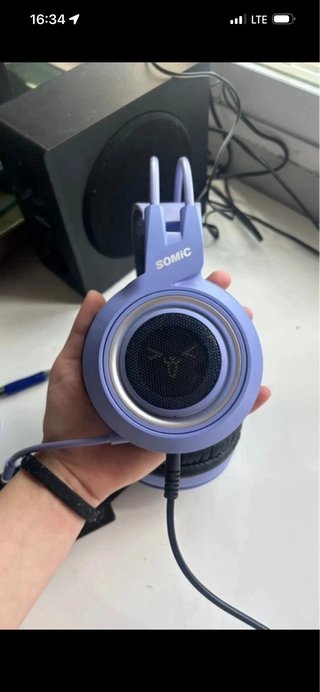 Cascos Gaming Morados con Micrófono