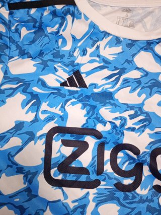 Camiseta Ajax Adidas Azul y Blanca Talla S