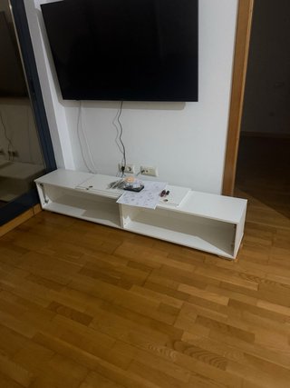 Mueble TV Blanco LED 180x33x30cm