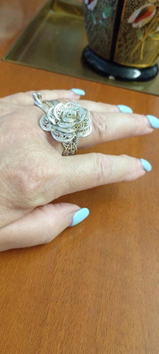 Anello Filigrana Argento Rosa