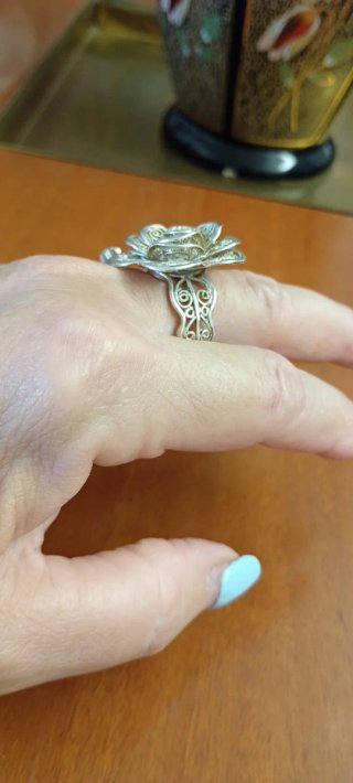 Anello Filigrana Argento Rosa