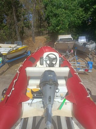 Barco Zodiac Rojo Zodiac pro 420  Con Yamaha 15 4t