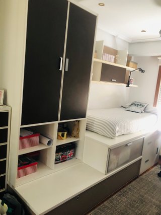 Dormitorio modular con 2 camas,escritorio, armario