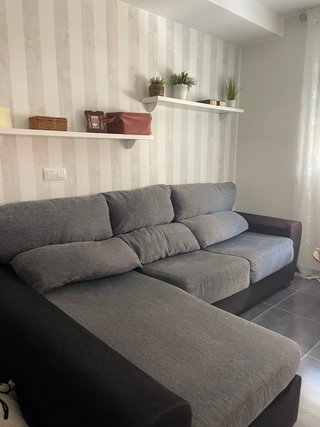 Chaiselongue gris y negro 2,60m