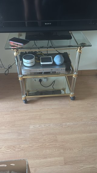 Mueble auxiliar cristal y metal