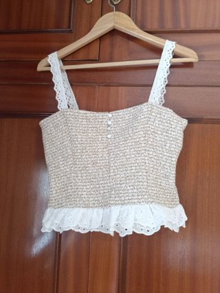 Conjunto Zara Top y Pantalón estructura Talla M