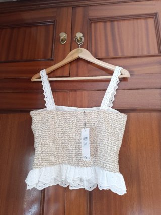 Conjunto Zara Top y Pantalón estructura Talla M