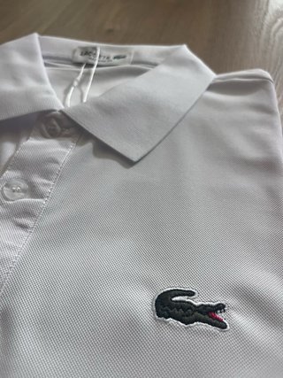 Polo Lacoste Blanco Talla S
