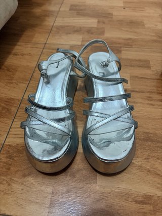 Sandalias Plataforma Plateadas