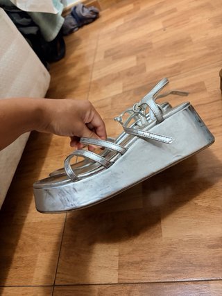Sandalias Plataforma Plateadas