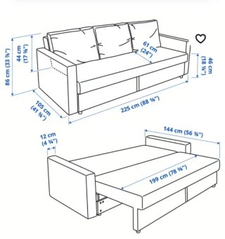 Divano letto Ikea grigio a due posti