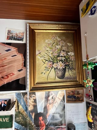 Pintura floral de margaritas