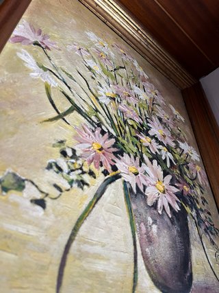 Pintura floral de margaritas