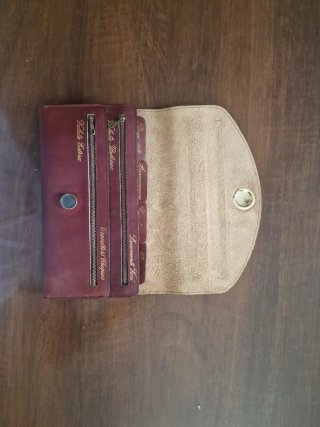 Portafoglio in pelle bordeaux