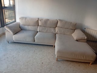Sofá modular L beige tela