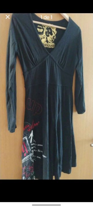 Vestido Desigual Negro y Rojo