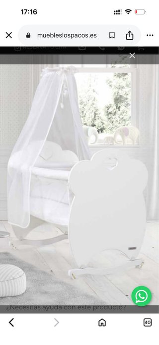 Minicuna blanca con dosel