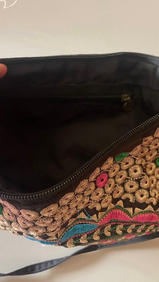 Bolso bandolera boho bordado multicolor