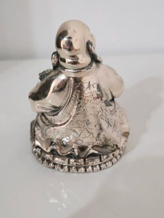 Statua Buddha Vintage Placcata Argento Made Italy