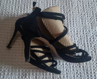 Sandalias Sfera Tiras Tacón Negro Talla 36