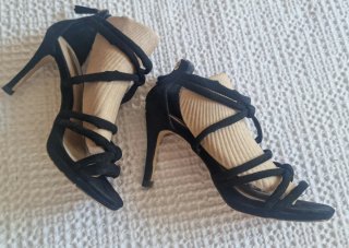 Sandalias Sfera Tiras Tacón Negro Talla 36