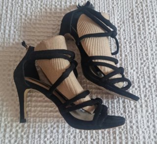 Sandalias Sfera Tiras Tacón Negro Talla 36