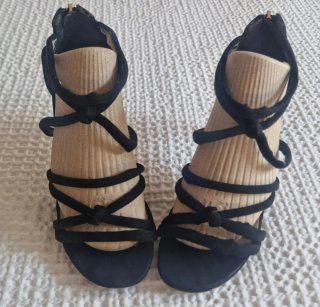Sandalias Sfera Tiras Tacón Negro Talla 36