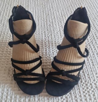 Sandalias Sfera Tiras Tacón Negro Talla 36