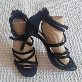 Sandalias Sfera Tiras Tacón Negro Talla 36