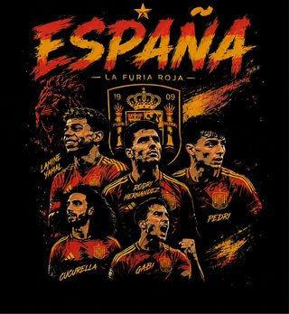Camiseta España La Furia Roja 2 mundiales