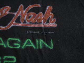 Camiseta Crosby Stills & Nash 1982 Tour Vintage