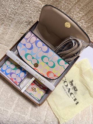Bolso Coach Multicolor y Beige