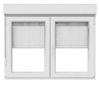 2 Ventanas PVC Oscilobatientes Blanca con Persiana