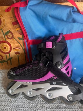 Patines en línea morados y negros. Talla 35-38