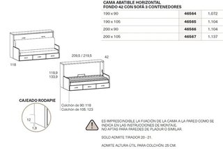 Cama abatible con sofá Sonrie 90×190