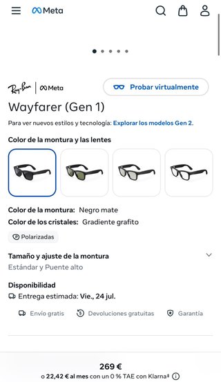 Ray-Ban Meta Wayfarer Gen 1 Polarizadas